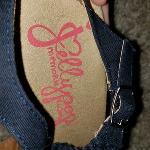 jelly pop memory foam blue wedges.
